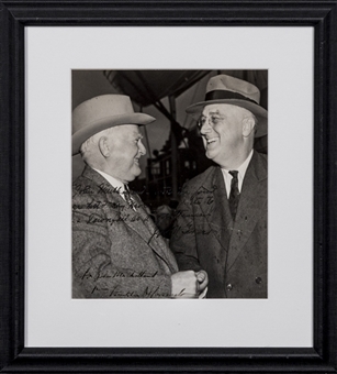 Franklin D. Roosevelt and John Nance Garner Autographed and Inscribed Framed 14x15 Photograph (Beckett)